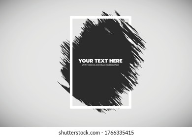 Kreative Vektorbanner-Illustration. Grunge Hintergründe Set. Pinsel schwarzen Farbstrich mit Strich auf quadratischem Rahmen. Vektorgrafik