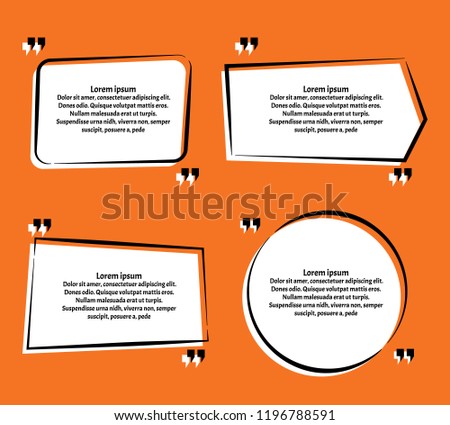 Creative vector banner illustration with a quote in a frame with quotes.Innovative vector quotation template in quotes against the orange backdrop.