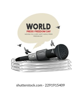 Creative vector banner illustration of World Press Freedom Day,May 3