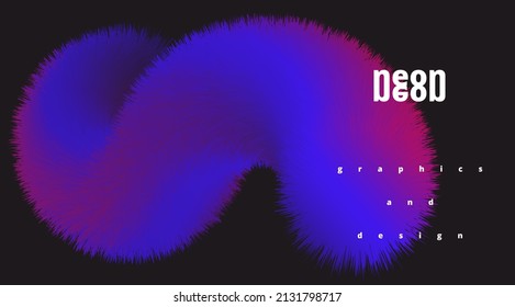 Creative vector banner in neon color. Glowing fluffy tail on a dark background. Modern abstract illustration