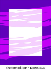 Creative vector banner with purple hues. Colored dynamic background with flowing paint. Frame with liquid, oil, sea, water texture.