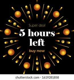 Creative vector banner template with golden spheres and black background