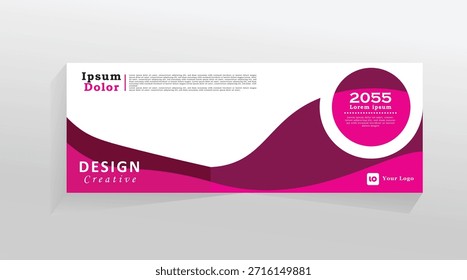 Kreative Vektorbanner-Vorlage für Social Media und Web, horizontales Banner für Cover, Promotion-Banner-Vorlage für digitale Produkte und Dienstleistungen, abstraktes lila Farbe Web-Banner. 10 EPS