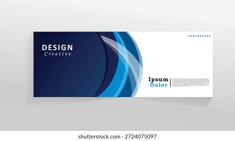 Plantilla de Anuncio de Vector creativo para redes sociales y Web, Anuncio Horizontal para portada, plantilla de Anuncio de promoción para productos y servicios digitales, Anuncio de Web de color azul abstracto. eps 10