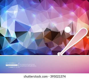 Creative vector baseball. Art illustration template background. For presentation, layout, brochure, logo, page, print, banner, poster, cover, booklet, business infographic, wallpaper, sign, flyer.