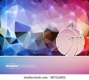 Creative vector basketball. Art illustration template background. For presentation, layout, brochure, logo, page, print, banner, poster, cover, booklet, business infographic, wallpaper, sign, flyer.