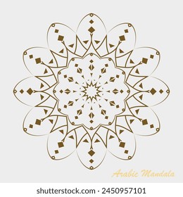 Creative vector black white floral Arabic mandala background template
