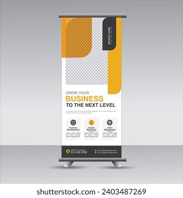 creative vector blue roll up banner design