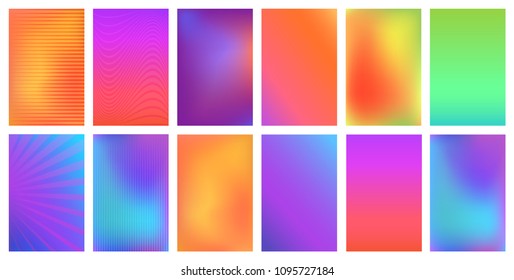 Creative vector bright vivid gradient set for any modern design. Invitation, greeting card, flyer, banner.