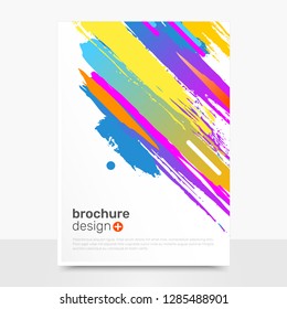 Creative Vector Brochure Design. Brushpaint Vector Brochure Mockup. Business Brochure Templates. EPS10