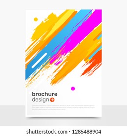 Creative Vector Brochure Design. Brushpaint Vector Brochure Mockup. Business Brochure Templates. EPS10