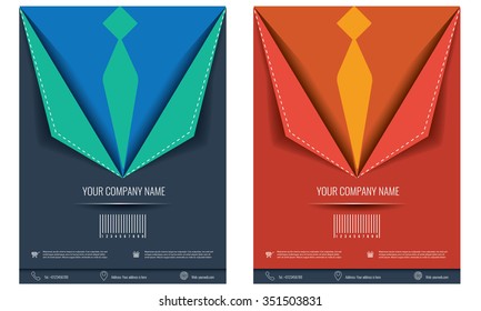 Creative vector brochure flyer design Layout template with paper fold effect