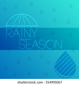 Creative vector Brochure rainy season. Logo drop. Vector design elements umbrella and raindrop.