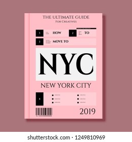 Creative vector business broshure typographic design. NYC.