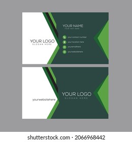 tarjeta de negocio de vector creativo - color verde oscuro y blanco oscuro
