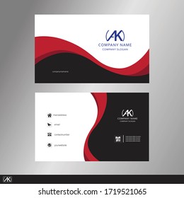 Creative Vector business card design in red and blue color