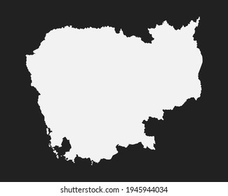 Creative vector Cambodia country border outline map divided on regions isolated on background. East country template for pattern, report, infographic, banner. Asia nation silhouette sign concept.