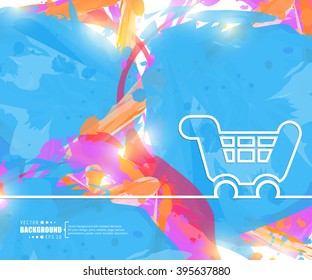 Creative vector cart. Art illustration template background. For presentation, layout, brochure, logo, page, print, banner, poster, cover, booklet, business infographic, wallpaper, sign, flyer.