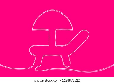 Creative vector chaise longue. One line style illustration