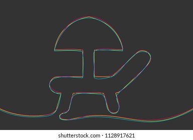 Creative vector chaise longue. One line style illustration