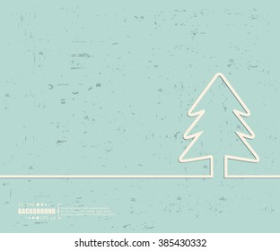 Creative vector Christmas tree. Art illustration template background. For presentation, layout, brochure, logo, page, print, banner, poster, booklet, business infographic, wallpaper, sign, flyer.