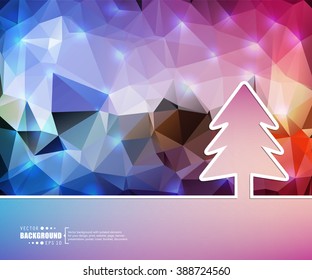 Creative vector Christmas tree. Art illustration template background. For presentation, layout, brochure, logo, page, print, banner, poster, booklet, business infographic, wallpaper, sign, flyer.