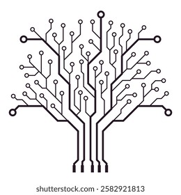 Creative Vector Circuit Board Technology Tree.