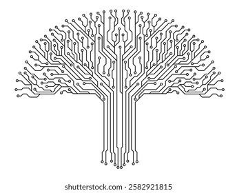 Creative Vector Circuit Board Technology Tree.