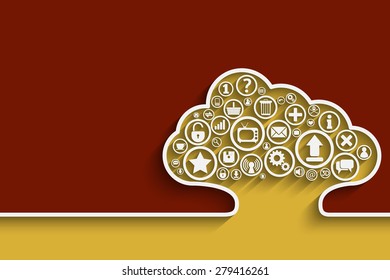 Creative vector of cloud with apps. Background for your design