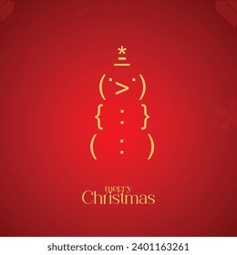 Creative vector Code happy Christmas Snowman