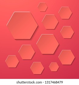 Creative vector collage with hexagons of different size.