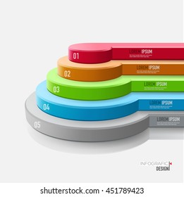 Creative vector colorful 3D pie chart for your Business reports and financial data presentation.