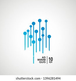 Creative vector connect logo. Blue dots and lines