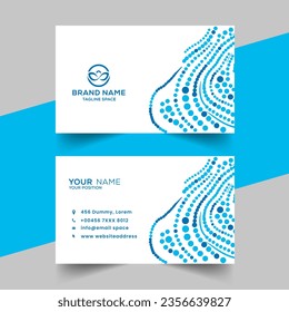 creative vector corporate blue halftone elegant business card design