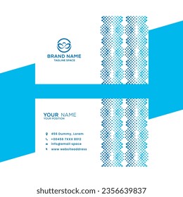 creative vector corporate blue halftone elegant business card design