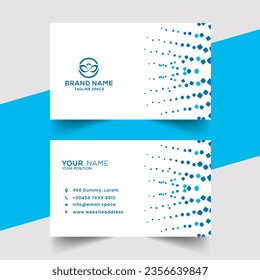 creative vector corporate blue halftone elegant business card design