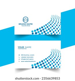 creative vector corporate blue halftone elegant business card design