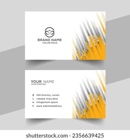 creative vector corporate blue and yellow halftone elegant business card design
