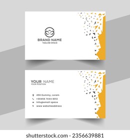 diseño creativo de tarjetas de visita elegante en color azul y amarillo
