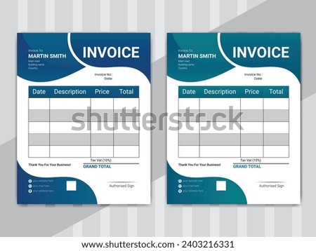 Creative Vector Corporate Business Invoice Design Template