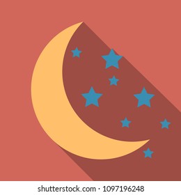 Creative vector crescent moon with stars for Holy Month of Muslim Community, Ramadan Kareem celebration made in flat style.