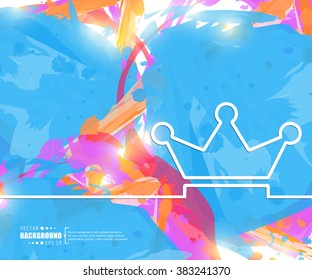 Creative vector crown. Art illustration template background. For presentation, layout, brochure, logo, page, print, banner, poster, cover, booklet, business infographic, wallpaper, sign, flyer.