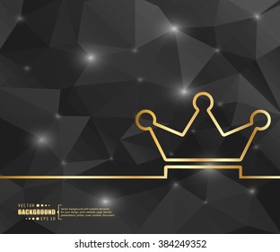 Creative vector crown. Art illustration template background. For presentation, layout, brochure, logo, page, print, banner, poster, cover, booklet, business infographic, wallpaper, sign, flyer.