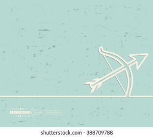 Creative vector cupid bow. Art illustration template background. For presentation, layout, brochure, logo, page, print, banner, poster, cover, booklet, business infographic, wallpaper, sign, flyer.