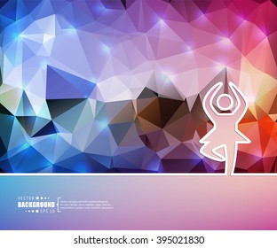 Creative vector dance girl. Art illustration template background. For presentation, layout, brochure, logo, page, print, banner, poster, cover, booklet, business infographic, wallpaper, sign, flyer.