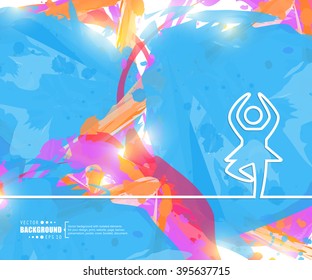 Creative vector dance girl. Art illustration template background. For presentation, layout, brochure, logo, page, print, banner, poster, cover, booklet, business infographic, wallpaper, sign, flyer.