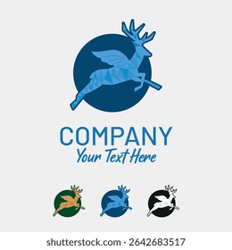 Creative Vector Deer Logo Design Template.  