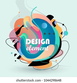Creative vector design. Colorful abstract liquid element