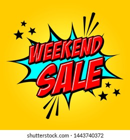 Creative vector Design in comic style for Weekend Sale
