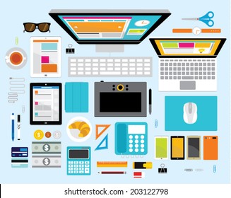 Creative Vector Design Elements for Business Office Workplace